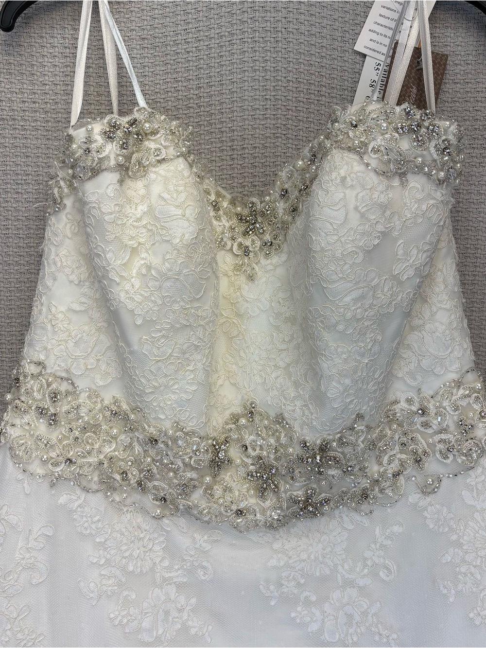 NWT Mori Lee Model 1913 A-Line Wedding Dress Sz 20- Ivory Silver Beading Lace - Picture 3 of 16